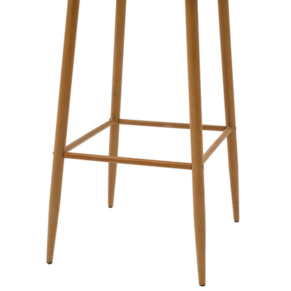 Σκαμπό μπαρ Aurora pakoworld λευκό pp-φυσικό πόδι 42x47x109εκ - Hippiehome.gr