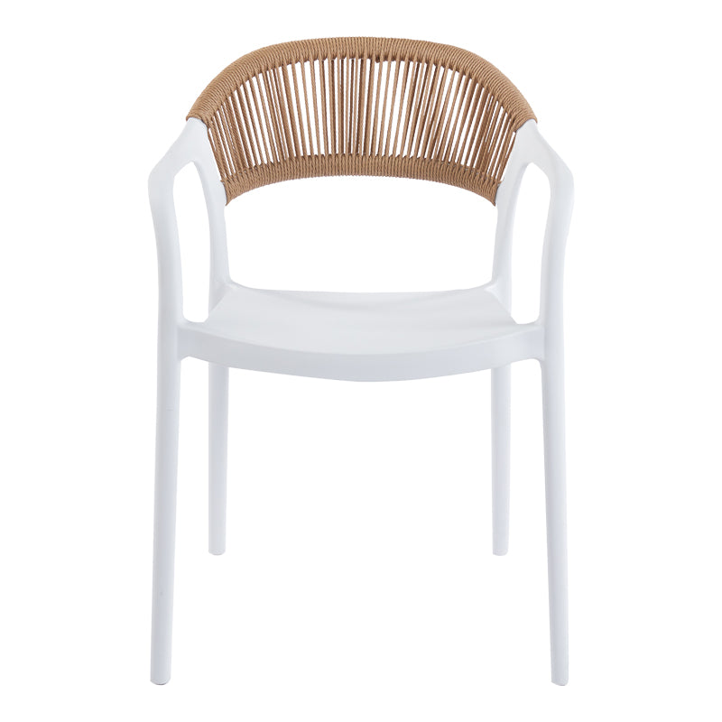 Πολυθρόνα Ankara pakoworld στοιβαζόμενη pp-pe rattan σε λευκή-φυσική απόχρωση 54x55.5x77εκ - Hippiehome.gr