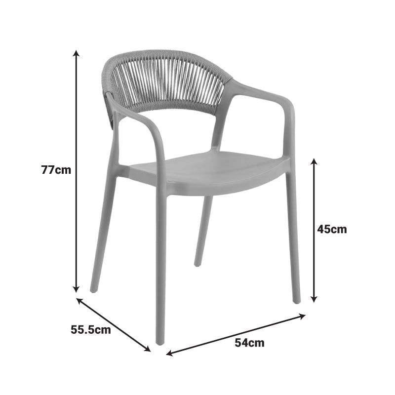 Πολυθρόνα Ankara pakoworld στοιβαζόμενη pp-pe rattan σε λευκή-φυσική απόχρωση 54x55.5x77εκ - Hippiehome.gr