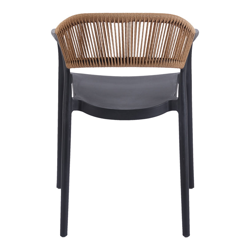 Πολυθρόνα Ankara pakoworld στοιβαζόμενη pp-pe rattan σε μαύρη-φυσική απόχρωση 54x55.5x77εκ - Hippiehome.gr
