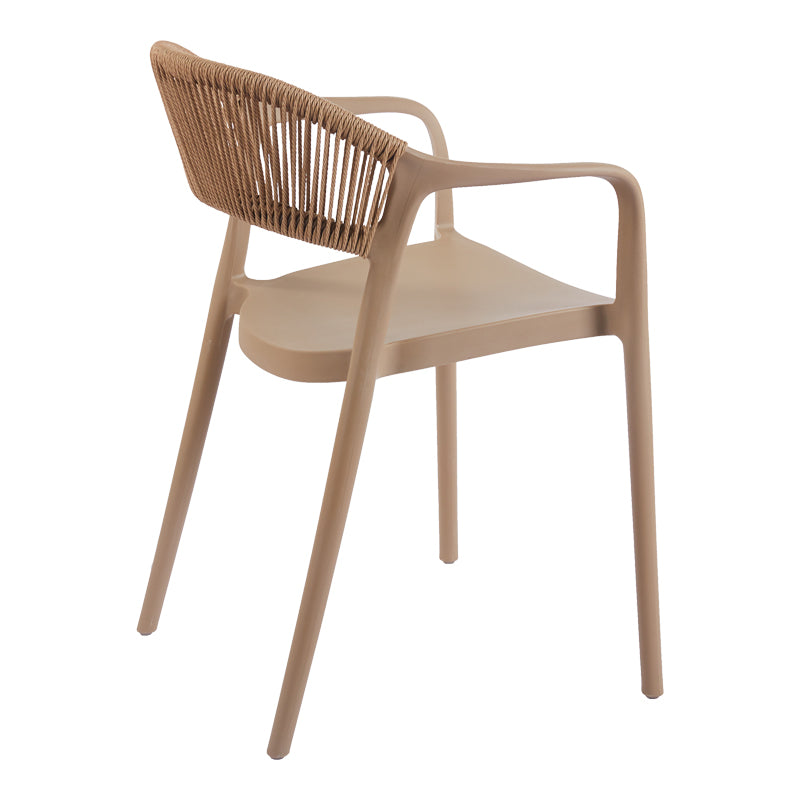 Πολυθρόνα Ankara pakoworld στοιβαζόμενη pp-pe rattan σε μόκα-φυσική απόχρωση 54x55.5x77εκ - Hippiehome.gr