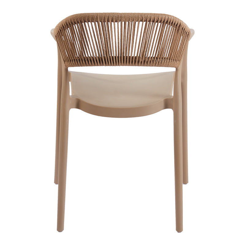 Πολυθρόνα Ankara pakoworld στοιβαζόμενη pp-pe rattan σε μόκα-φυσική απόχρωση 54x55.5x77εκ - Hippiehome.gr