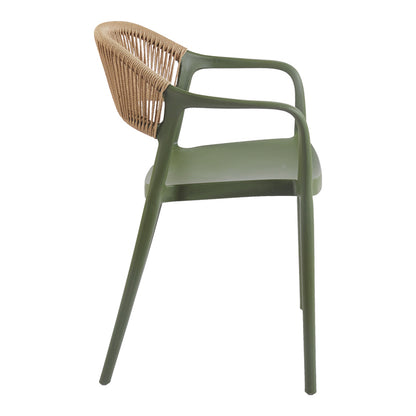 Πολυθρόνα Ankara pakoworld στοιβαζόμενη pp-pe rattan σε λαδί-φυσική απόχρωση 54x55.5x77εκ - Hippiehome.gr