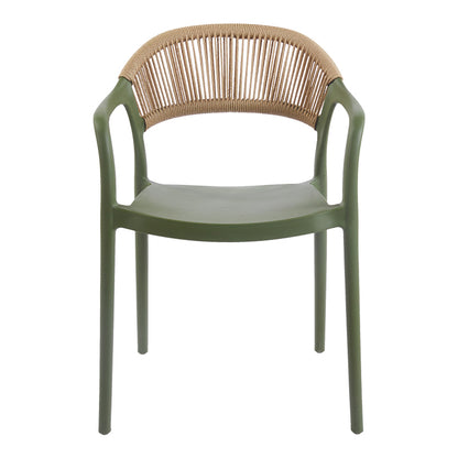 Πολυθρόνα Ankara pakoworld στοιβαζόμενη pp-pe rattan σε λαδί-φυσική απόχρωση 54x55.5x77εκ - Hippiehome.gr