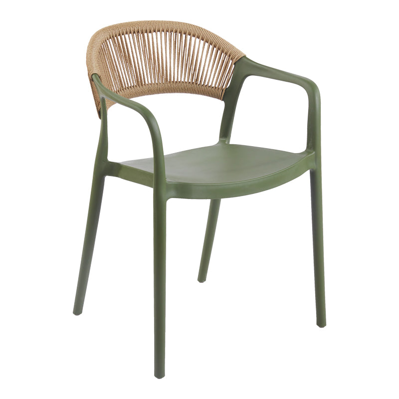 Πολυθρόνα Ankara pakoworld στοιβαζόμενη pp-pe rattan σε λαδί-φυσική απόχρωση 54x55.5x77εκ - Hippiehome.gr