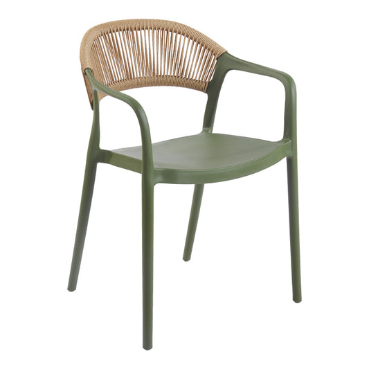 Πολυθρόνα Ankara pakoworld στοιβαζόμενη pp-pe rattan σε λαδί-φυσική απόχρωση 54x55.5x77εκ - Hippiehome.gr