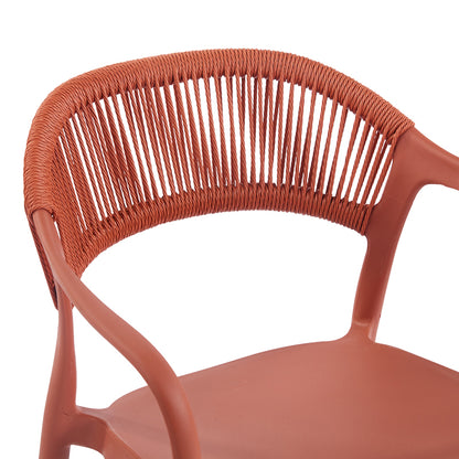 Πολυθρόνα Ankara pakoworld στοιβαζόμενη pp-pe rattan σε terracotta απόχρωση 54x55.5x77εκ - Hippiehome.gr