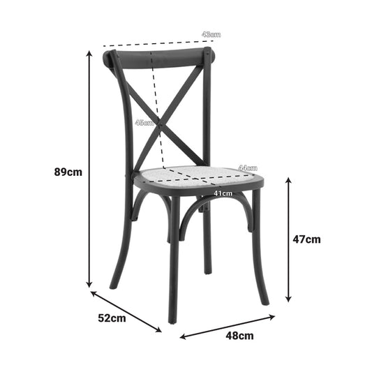 Καρέκλα Dylon pakoworld στοιβαζόμενη ξύλο οξιάς-rattan άβαφη 48x52x89εκ - Hippiehome.gr