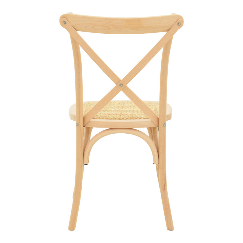 Καρέκλα Dylon pakoworld στοιβαζόμενη ξύλο οξιάς-rattan άβαφη 48x52x89εκ - Hippiehome.gr