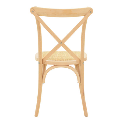 Καρέκλα Dylon pakoworld στοιβαζόμενη ξύλο οξιάς-rattan άβαφη 48x52x89εκ - Hippiehome.gr