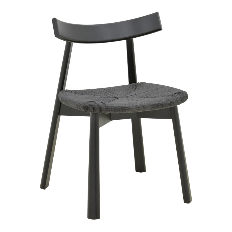 Καρέκλα Clareta pakoworld rubberwood-σχοινί σε μαύρη απόχρωση 53x55x79εκ - Hippiehome.gr
