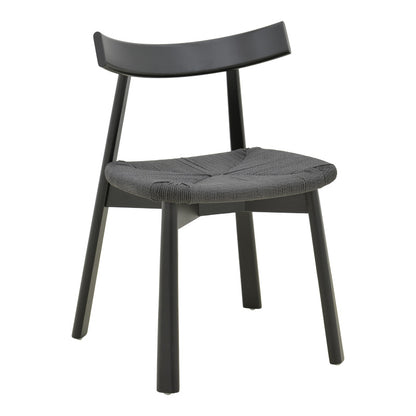 Καρέκλα Clareta pakoworld rubberwood-σχοινί σε μαύρη απόχρωση 53x55x79εκ - Hippiehome.gr