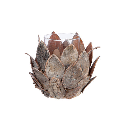 Φανάρι Καταιγίδας Tenon "Cone" Ξύλο Ecru PU 4 H. 15 cm D. 18 cm - Hippiehome.gr