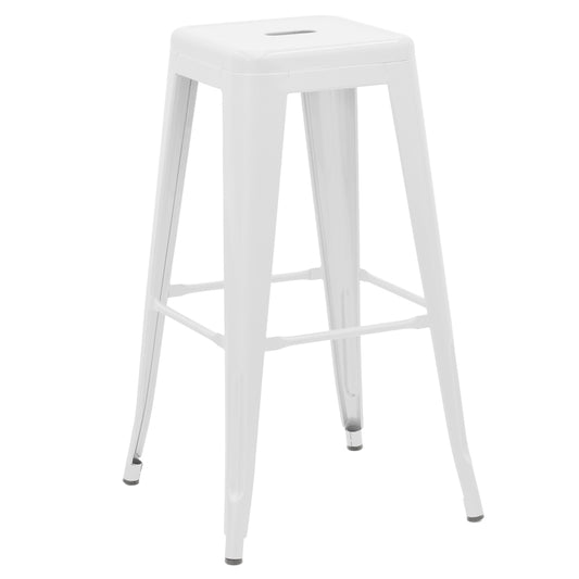 Σκαμπό μπαρ Utopia pakoworld λευκό μέταλλο 42x42x76εκ - Hippiehome.gr