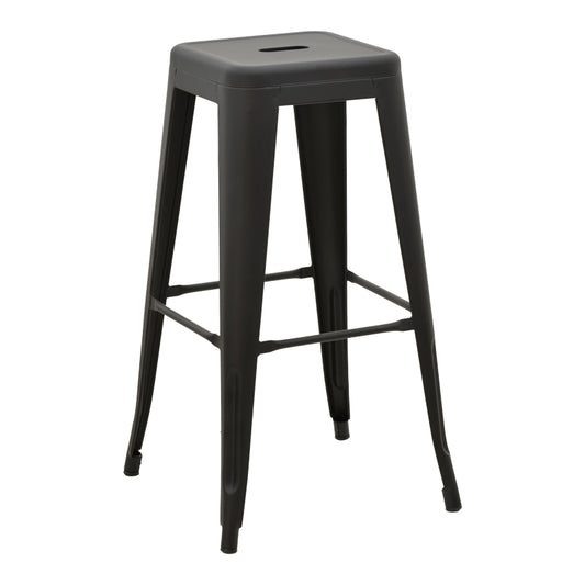 Σκαμπό μπαρ Utopia pakoworld μαύρο ματ μέταλλο 42x42x76εκ - Hippiehome.gr