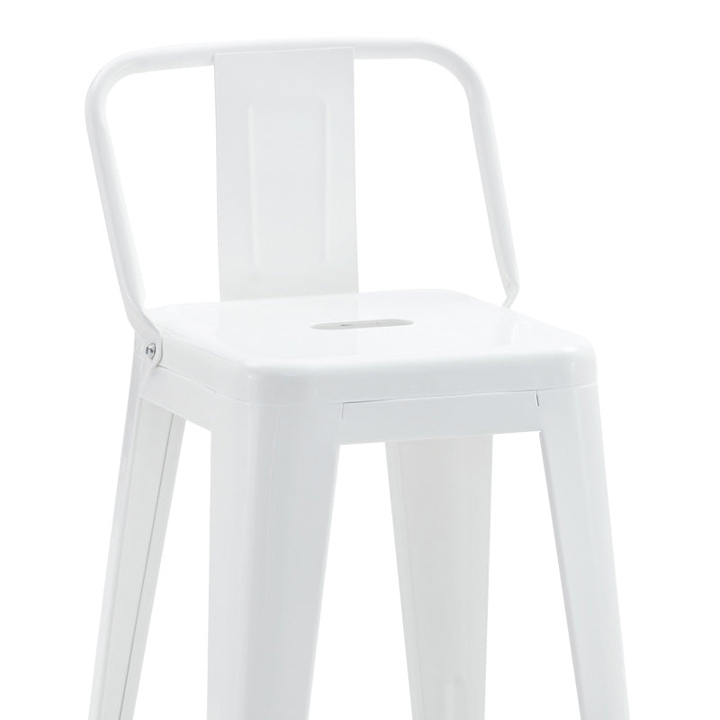 Σκαμπό μπαρ μεσαίου ύψους με πλάτη Utopia pakoworld μέταλλο σε λευκή απόχρωση 42x42x86εκ - Hippiehome.gr