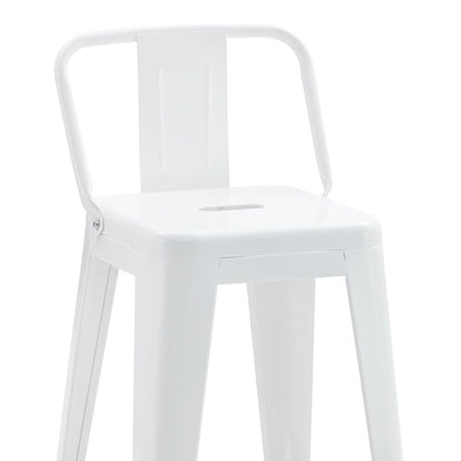 Σκαμπό μπαρ μεσαίου ύψους με πλάτη Utopia pakoworld μέταλλο σε λευκή απόχρωση 42x42x86εκ - Hippiehome.gr