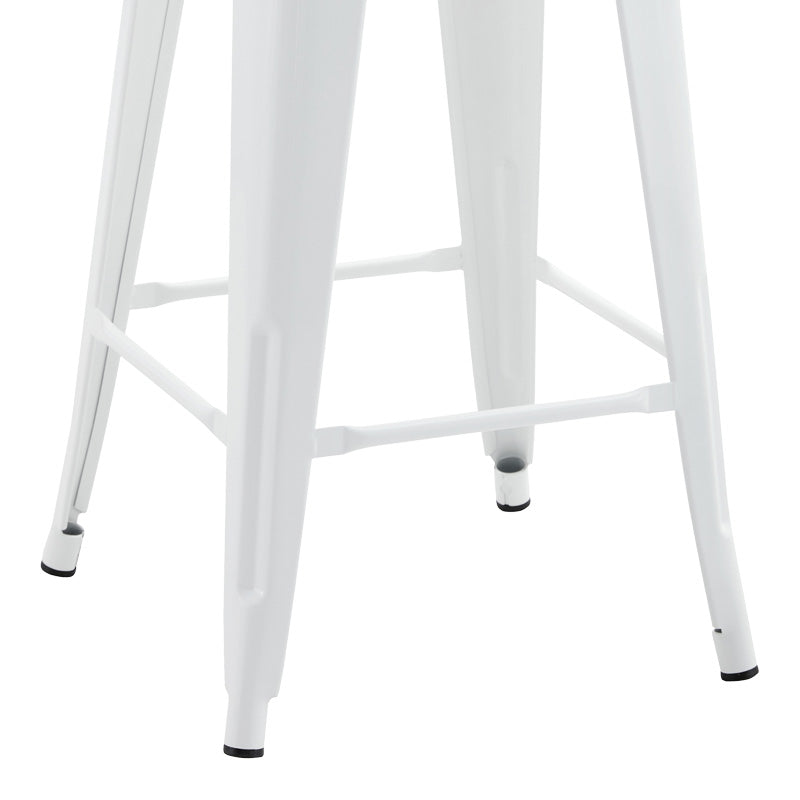 Σκαμπό μπαρ μεσαίου ύψους με πλάτη Utopia pakoworld μέταλλο σε λευκή απόχρωση 42x42x86εκ - Hippiehome.gr