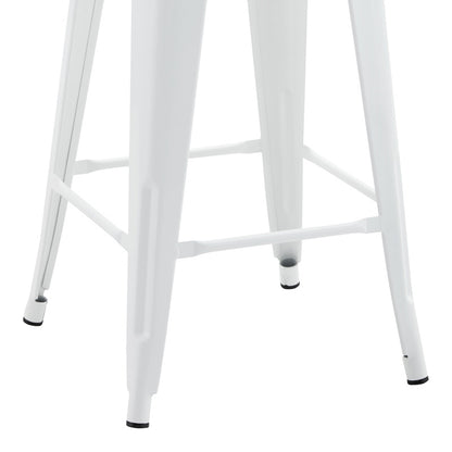 Σκαμπό μπαρ μεσαίου ύψους με πλάτη Utopia pakoworld μέταλλο σε λευκή απόχρωση 42x42x86εκ - Hippiehome.gr
