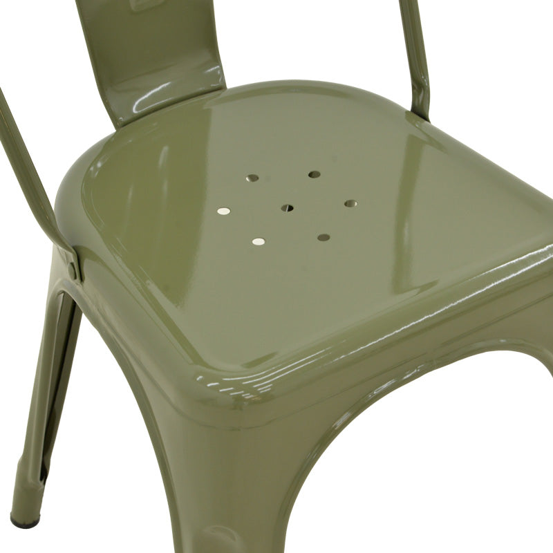 Καρέκλα Utopia pakoworld μέταλλο σε λαδί απόχρωση 44x44x85εκ - Hippiehome.gr