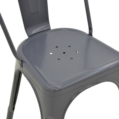 Καρέκλα Utopia pakoworld μέταλλο σε ανθρακί απόχρωση 44x44x85εκ - Hippiehome.gr