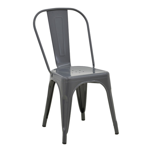 Καρέκλα Utopia pakoworld μέταλλο σε ανθρακί απόχρωση 44x44x85εκ - Hippiehome.gr