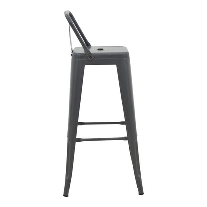 Σκαμπό μπαρ με πλάτη Utopia pakoworld μέταλλο σε ανθρακί απόχρωση 42x42x97εκ - Hippiehome.gr