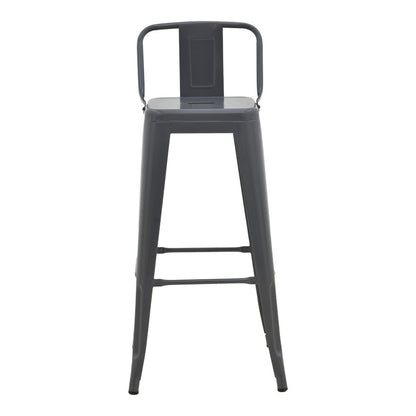 Σκαμπό μπαρ με πλάτη Utopia pakoworld μέταλλο σε ανθρακί απόχρωση 42x42x97εκ - Hippiehome.gr