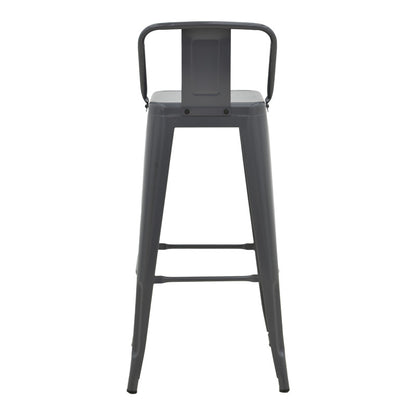 Σκαμπό μπαρ με πλάτη Utopia pakoworld μέταλλο σε ανθρακί απόχρωση 42x42x97εκ - Hippiehome.gr