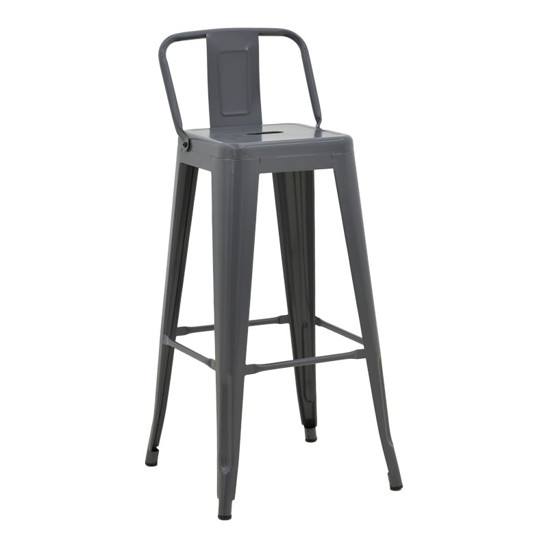 Σκαμπό μπαρ με πλάτη Utopia pakoworld μέταλλο σε ανθρακί απόχρωση 42x42x97εκ - Hippiehome.gr