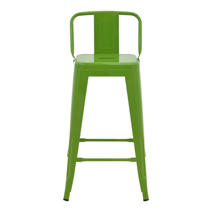 Σκαμπό μπαρ μεσαίου ύψους με πλάτη Utopia pakoworld μέταλλο σε πράσινη απόχρωση 42x42x86εκ - Hippiehome.gr