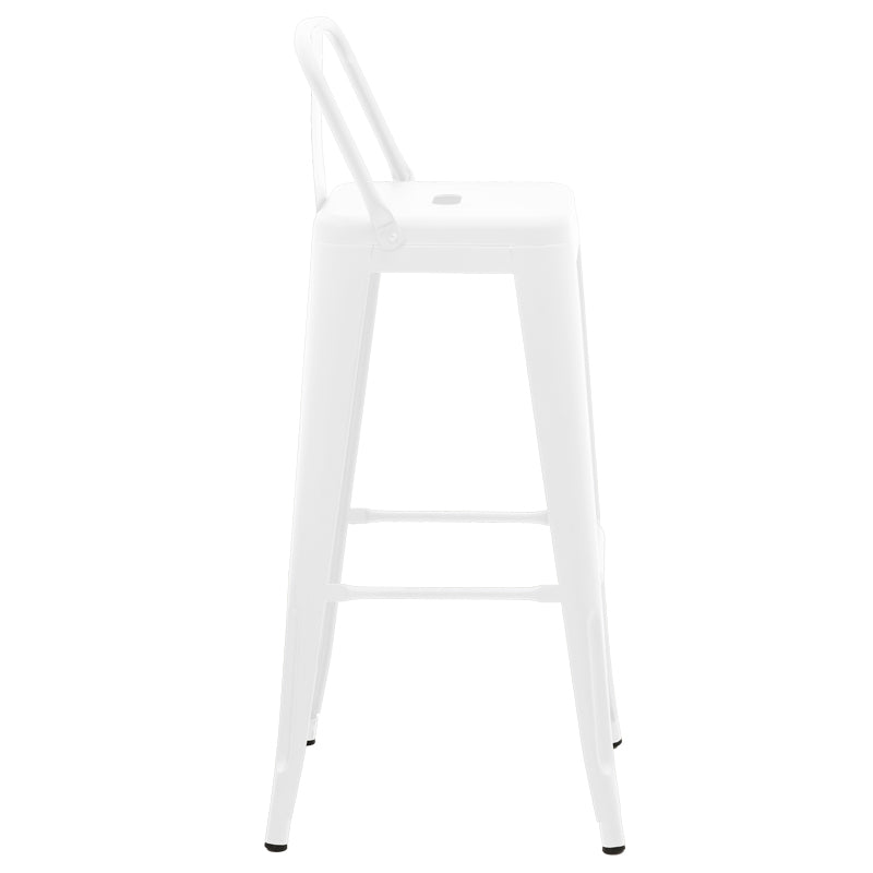 Σκαμπό μπαρ με πλάτη Utopia pakoworld μέταλλο σε λευκή ματ απόχρωση 42x42x97εκ - Hippiehome.gr