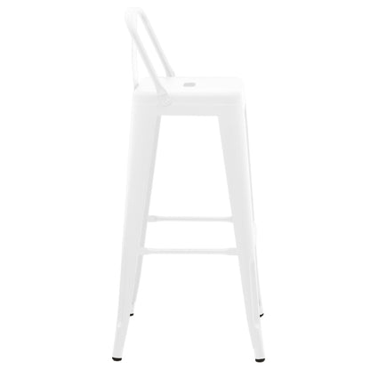 Σκαμπό μπαρ με πλάτη Utopia pakoworld μέταλλο σε λευκή ματ απόχρωση 42x42x97εκ - Hippiehome.gr