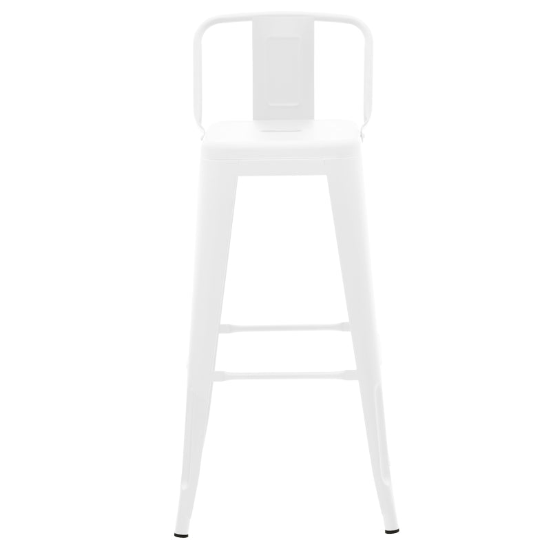 Σκαμπό μπαρ με πλάτη Utopia pakoworld μέταλλο σε λευκή ματ απόχρωση 42x42x97εκ - Hippiehome.gr