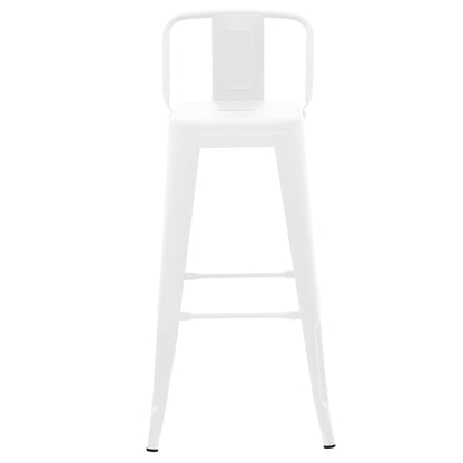 Σκαμπό μπαρ με πλάτη Utopia pakoworld μέταλλο σε λευκή ματ απόχρωση 42x42x97εκ - Hippiehome.gr