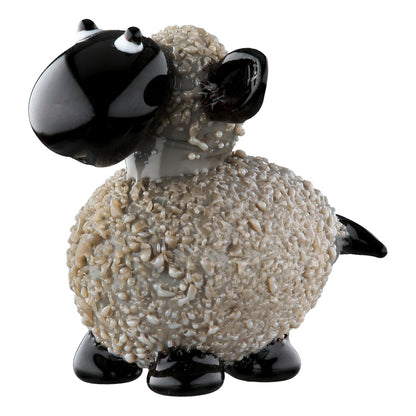 Φιγούρα Sheep "Beppo" Γυάλινο Γκρι Λευκό PU Pcs. Assorted 2.8x2.1x2cm - Hippiehome.gr