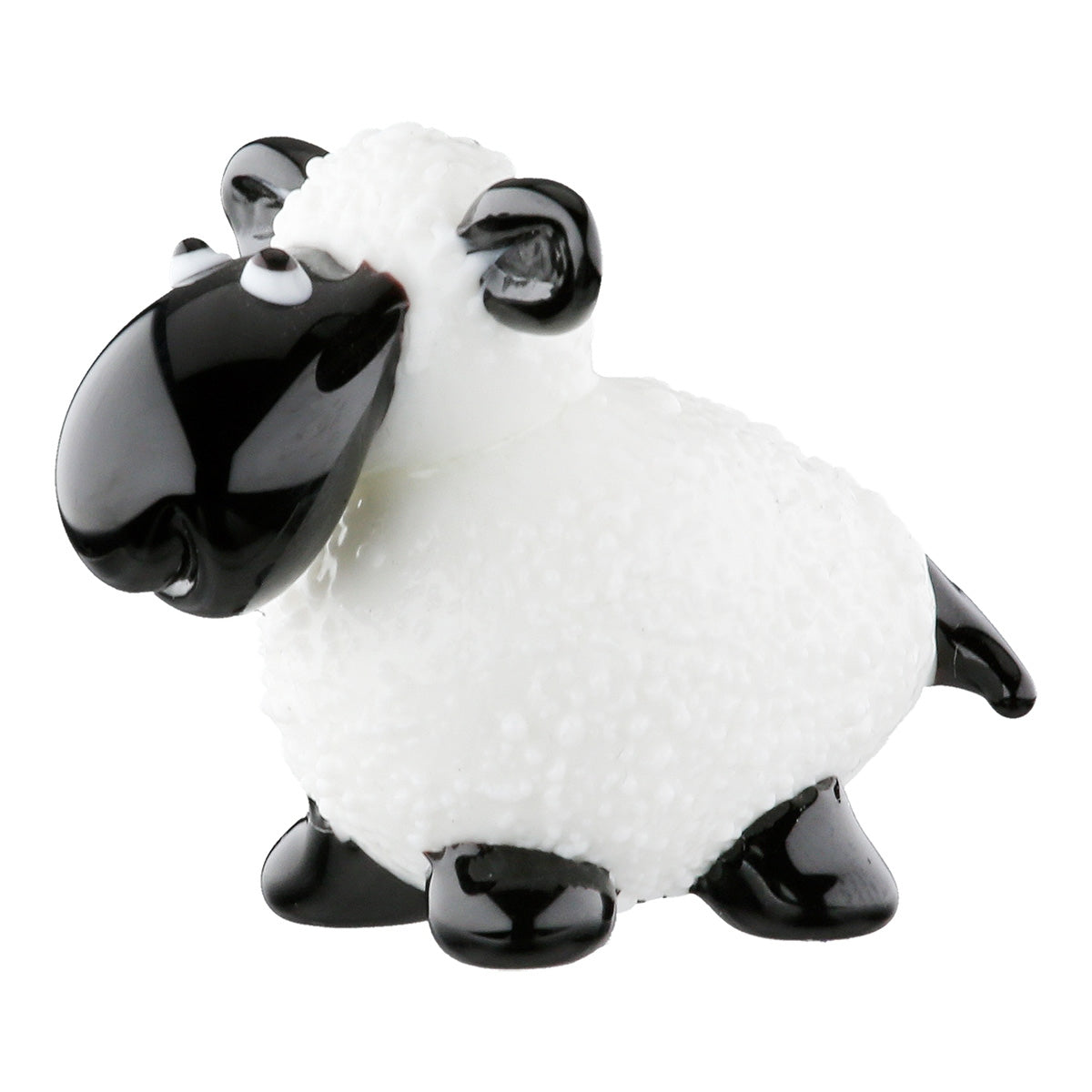 Φιγούρα Sheep "Beppo" Γυάλινο Γκρι Λευκό PU Pcs. Assorted 2.8x2.1x2cm - Hippiehome.gr