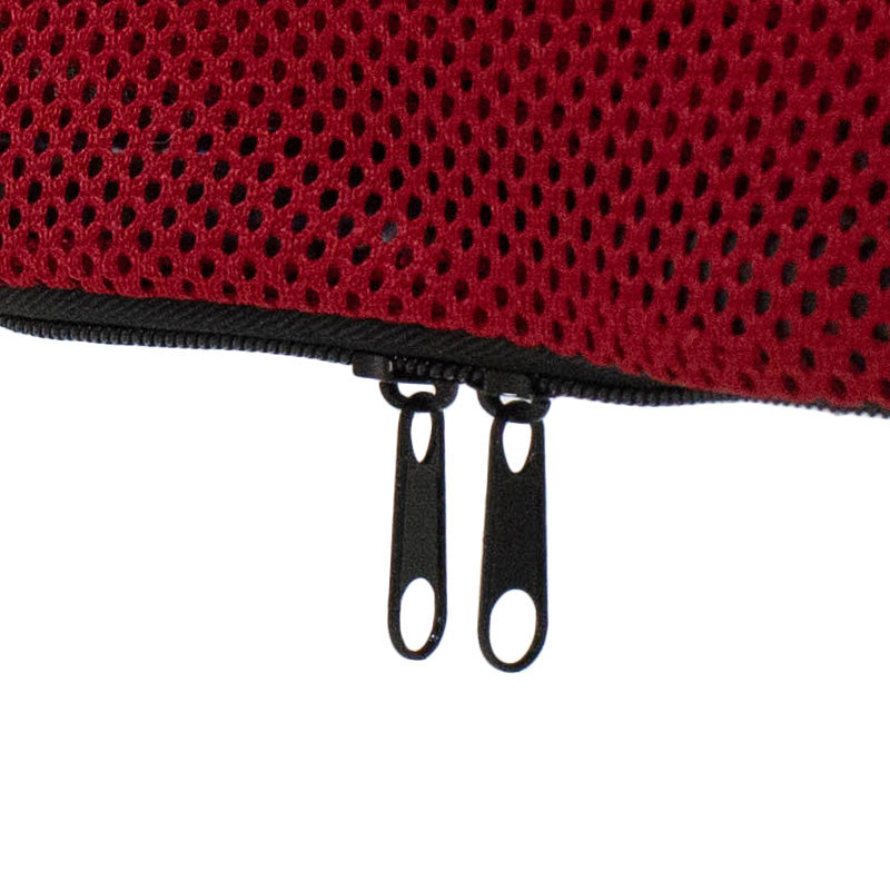 Καρέκλα γραφείου διευθυντή Joel I pakoworld με ύφασμα mesh μαύρο-κόκκινο 60x60x109-118εκ - Hippiehome.gr