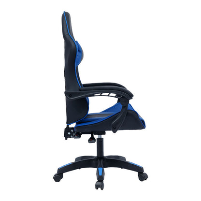 Καρέκλα γραφείου gaming William pakoworld PU μαύρο-μπλε - Hippiehome.gr