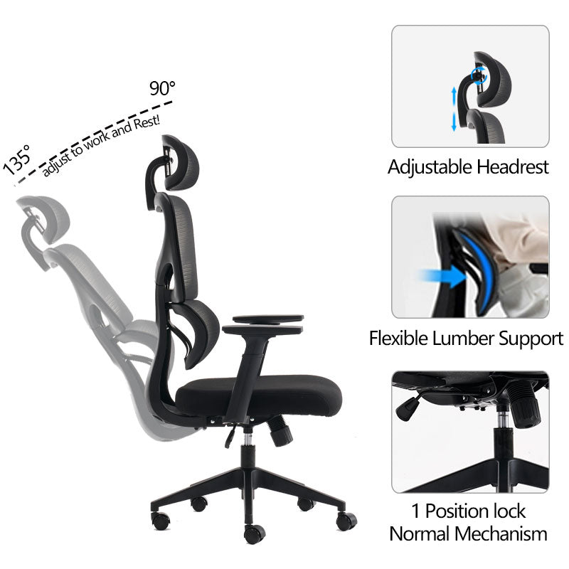 Καρέκλα γραφείου διευθυντή Cadrey pakoworld mesh μαύρο 67x64x120-128εκ - Hippiehome.gr