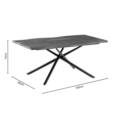 Τραπέζι Jonal pakoworld επιφάνεια MDF καρυδί-πόδι μαύρο μέταλλο 180x90x76εκ - Hippiehome.gr