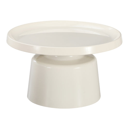 Τραπέζι σαλονιού Ginoze pakoworld μέταλλο σε λευκή απόχρωση Φ70x38εκ - Hippiehome.gr