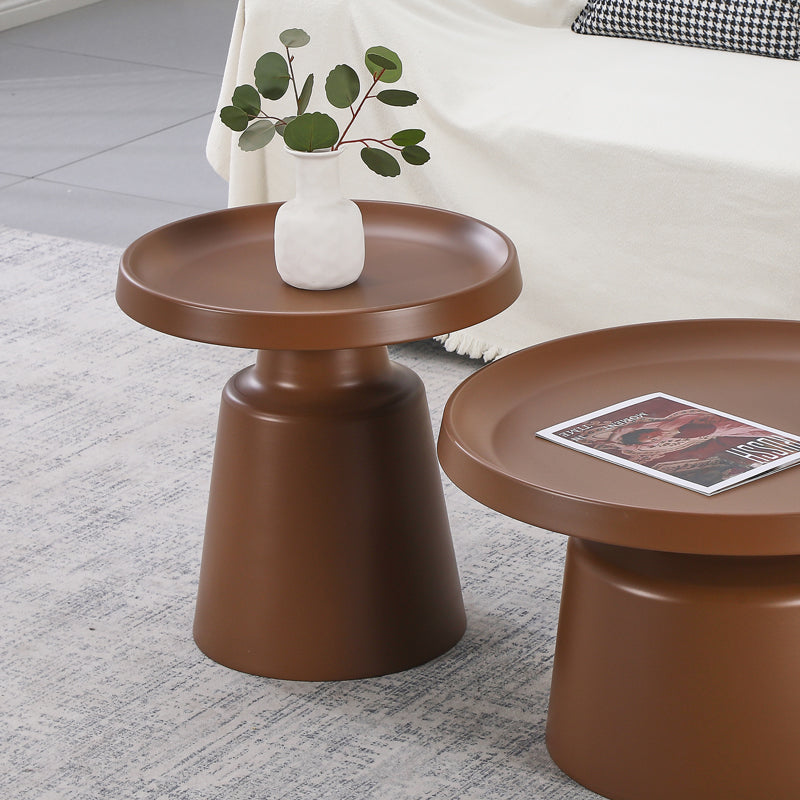 Βοηθητικό τραπέζι Ginoze pakoworld μέταλλο σε καφέ απόχρωση Φ50x50.5εκ - Hippiehome.gr