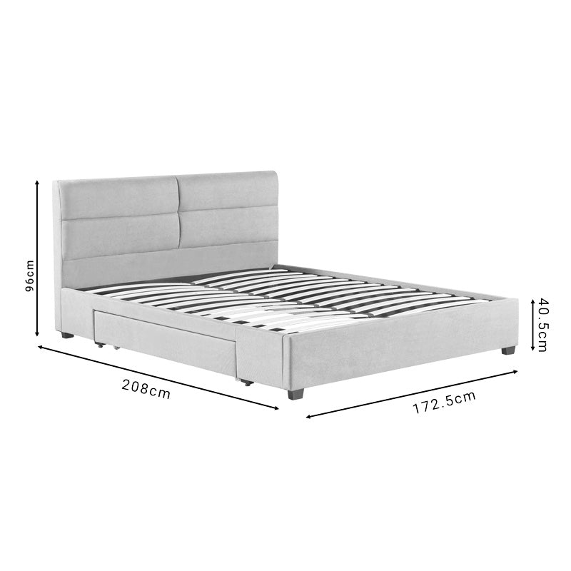 Κρεβάτι διπλό Anay pakoworld με συρτάρι ύφασμα μπεζ 160x200εκ - Hippiehome.gr