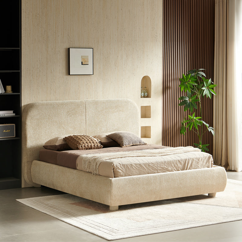 Κρεβάτι Salena pakoworld ύφασμα σε μπεζ απόχρωση 160x200εκ - Hippiehome.gr