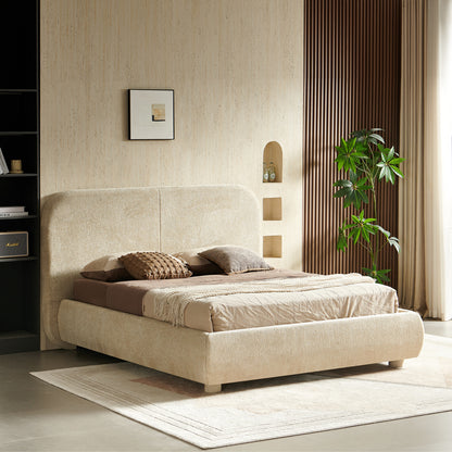 Κρεβάτι Salena pakoworld ύφασμα σε μπεζ απόχρωση 160x200εκ - Hippiehome.gr