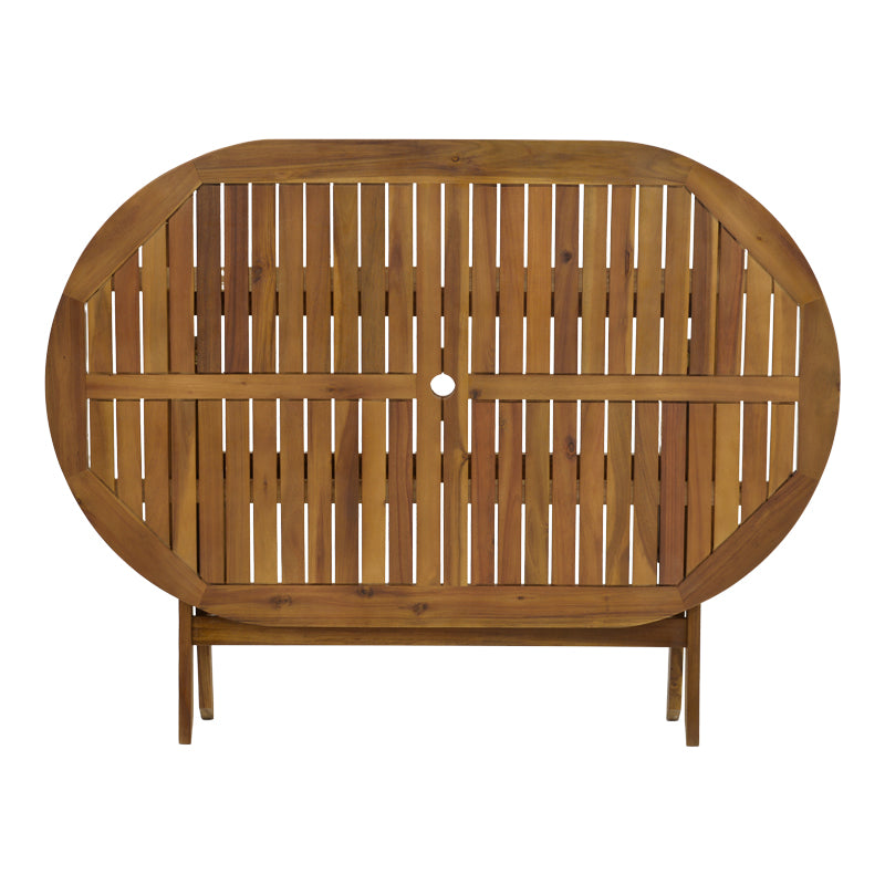 Τραπεζαρία Mobie-Falov pakoworld σετ 7τεμ φυσικό μασίφ ξύλο ακακίας 130x80x72εκ - Hippiehome.gr