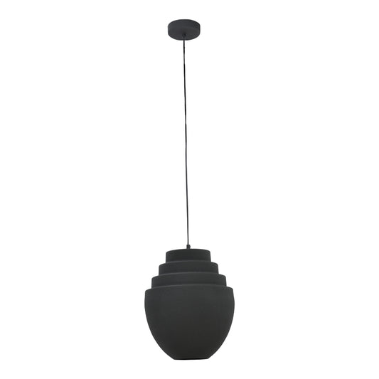 Ceiling lamp Kelsy Inart E27 black metal Φ30x122cm