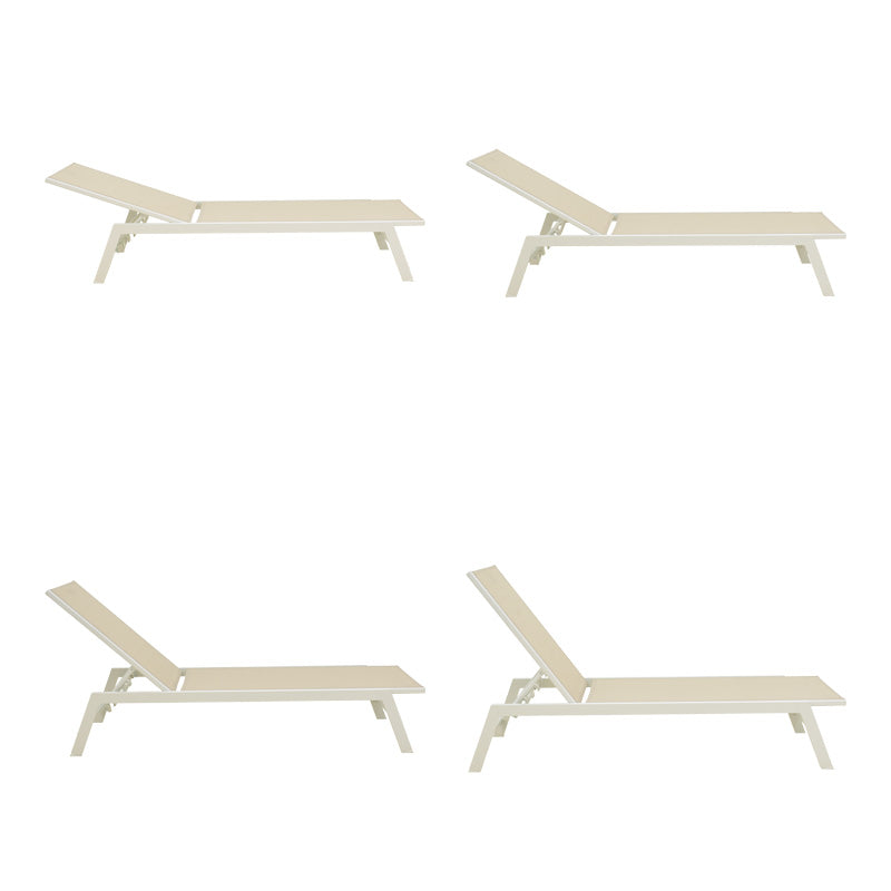 Ξαπλώστρα Boka pakoworld λευκό αλουμίνιο και textilene σε μπεζ απόχρωση 60x192x31εκ - Hippiehome.gr