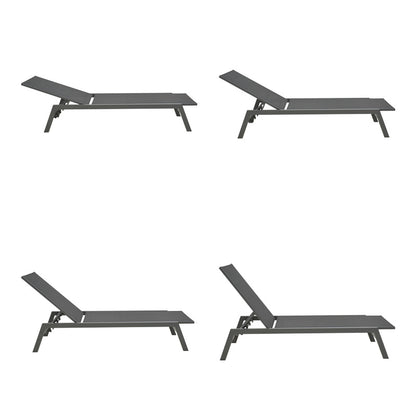 Ξαπλώστρα Boka pakoworld ανθρακί αλουμίνιο και textilene σε μαύρη απόχρωση 60x192x31εκ - Hippiehome.gr